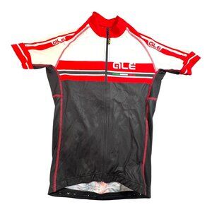 Ale Cycling Jersey Red Black White Made In Italy Pockets & Full Zip Short Sleeve